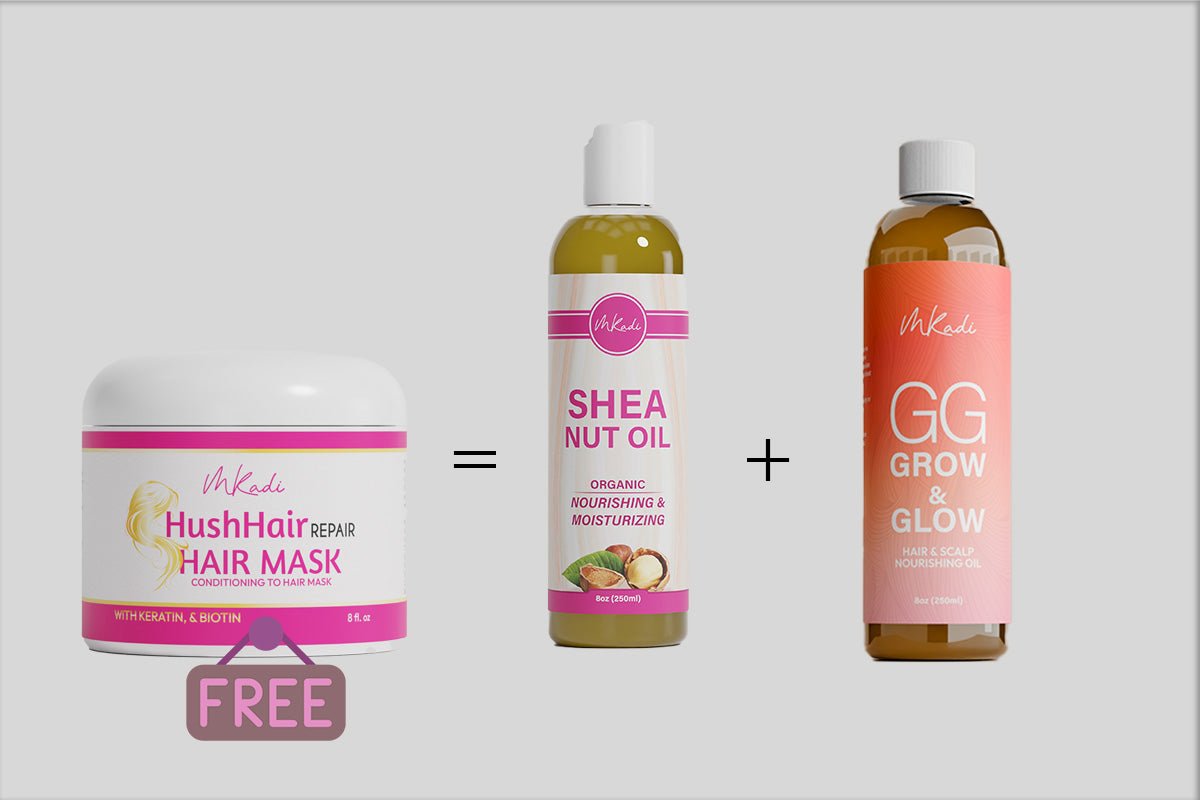 1 GG Oil 1 Shea nut get 1 Free HushHair Hair Mask - MKADI