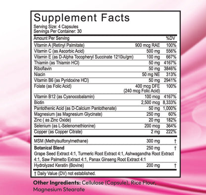 Mkadi VGLOW Extra Hair Skin and Nails Vitamins - MKADI